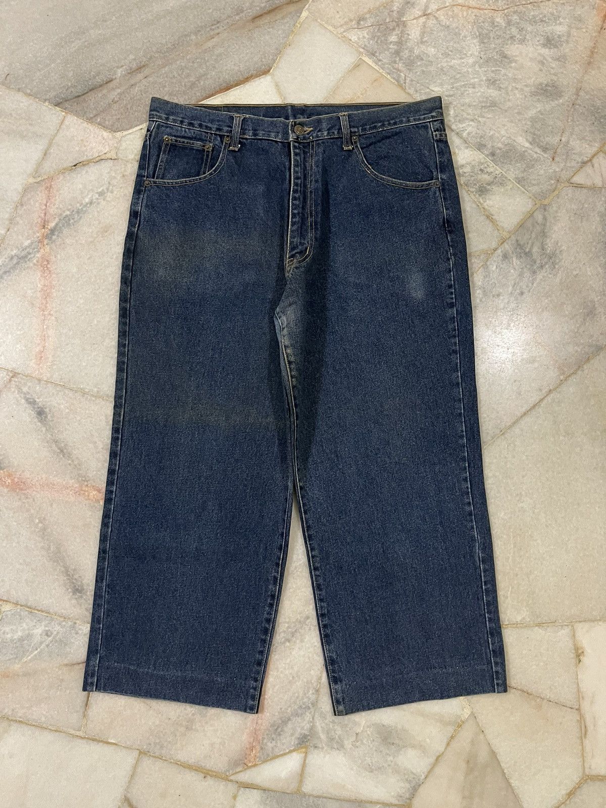 Japanese Brand Machope Blue Denim Baggy Jeans 36x33 Size US 36 / EU 52 - 2 Thumbnail