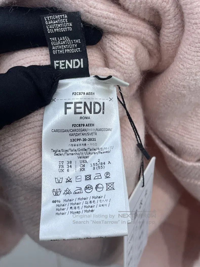 Fendi Fendi Pink Mohair Cardigan Size XS / US 0-2 / IT 36-38 - 8 Thumbnail