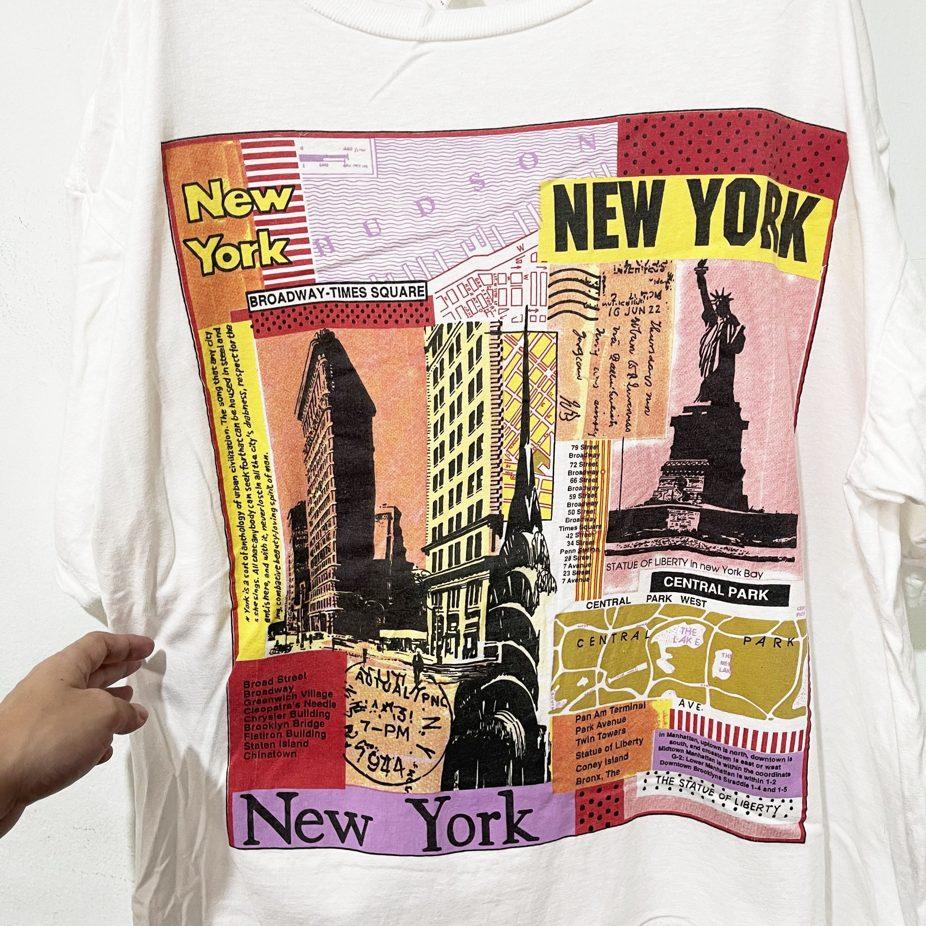 Vintage Vintage 90s New York T-Shirt Size US XXL / EU 58 / 5 - 2 Thumbnail
