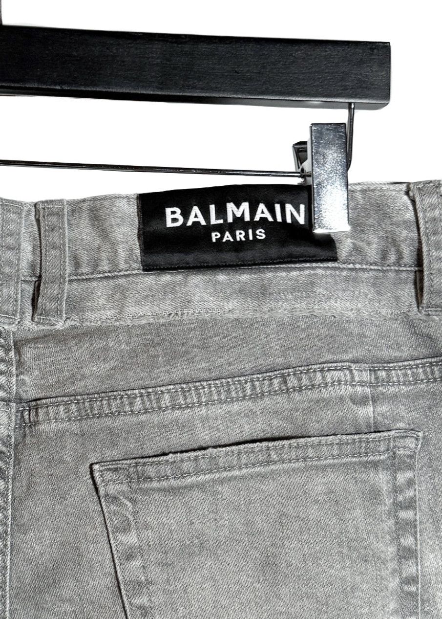Balmain Balmain Grey Distressed Slim Jeans Size US 34 / EU 50 - 7 Thumbnail