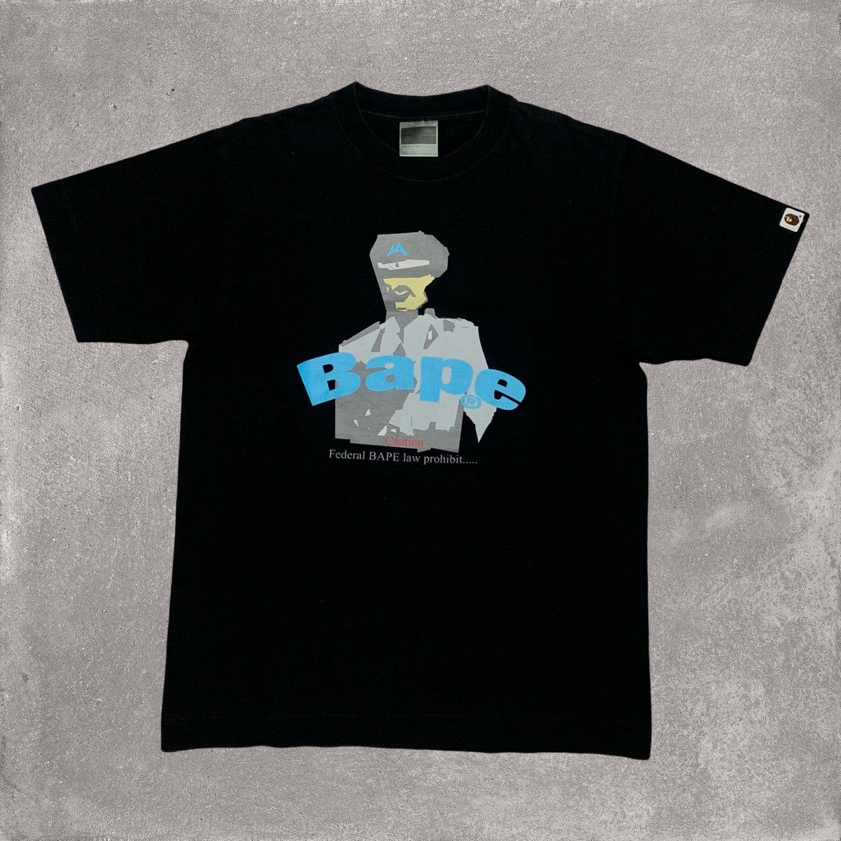 Bape Bape Medium Federal Law Black Tee A Bathing Ape Vintage 90s Size US M / EU 48-50 / 2 - 1 Thumbnail