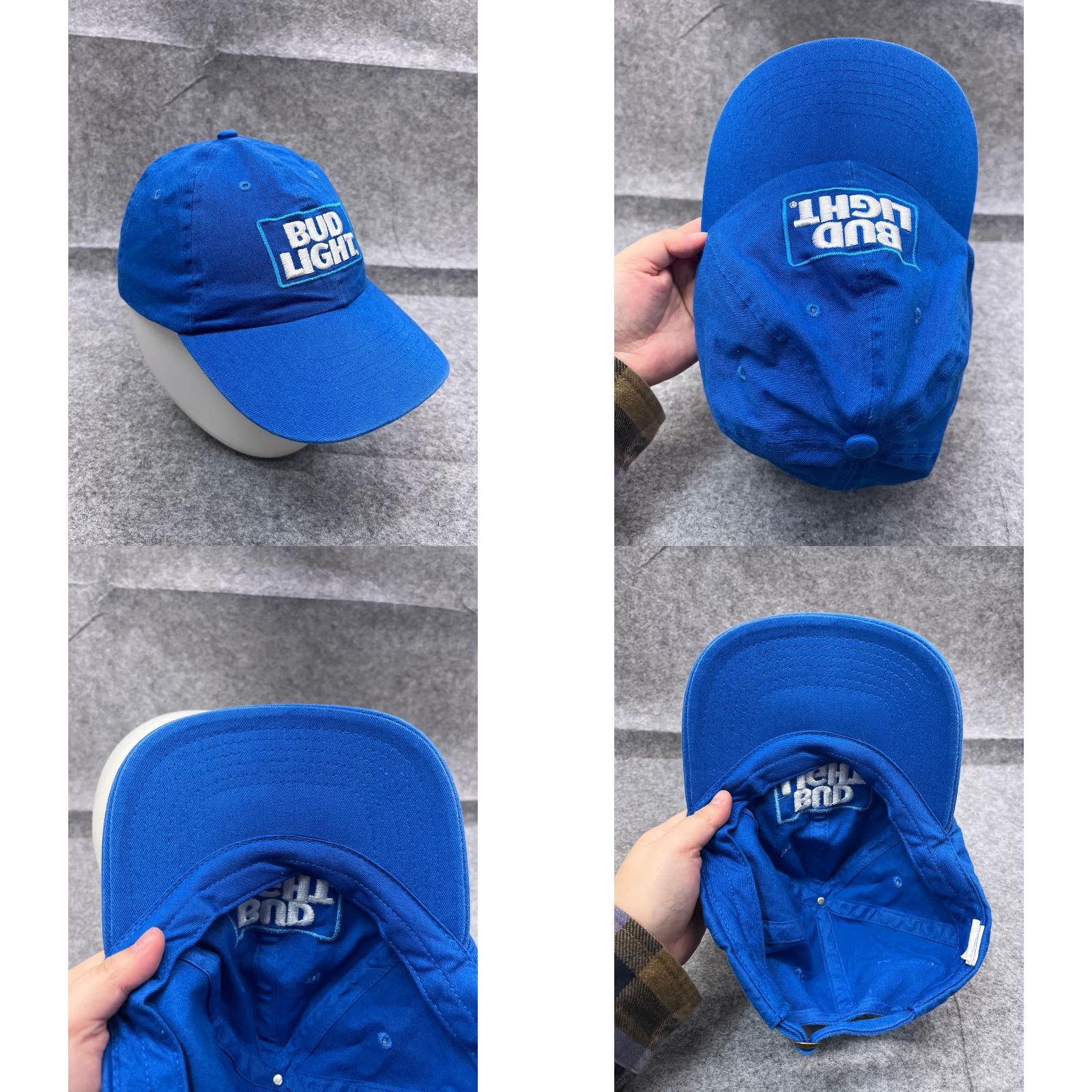 Budweiser Budweiser Hat Cap Adjustable One Size Blue Adult Cotton Twill Baseball Cap Mens Beer Sports Style Hats Size ONE SIZE - 8 Thumbnail