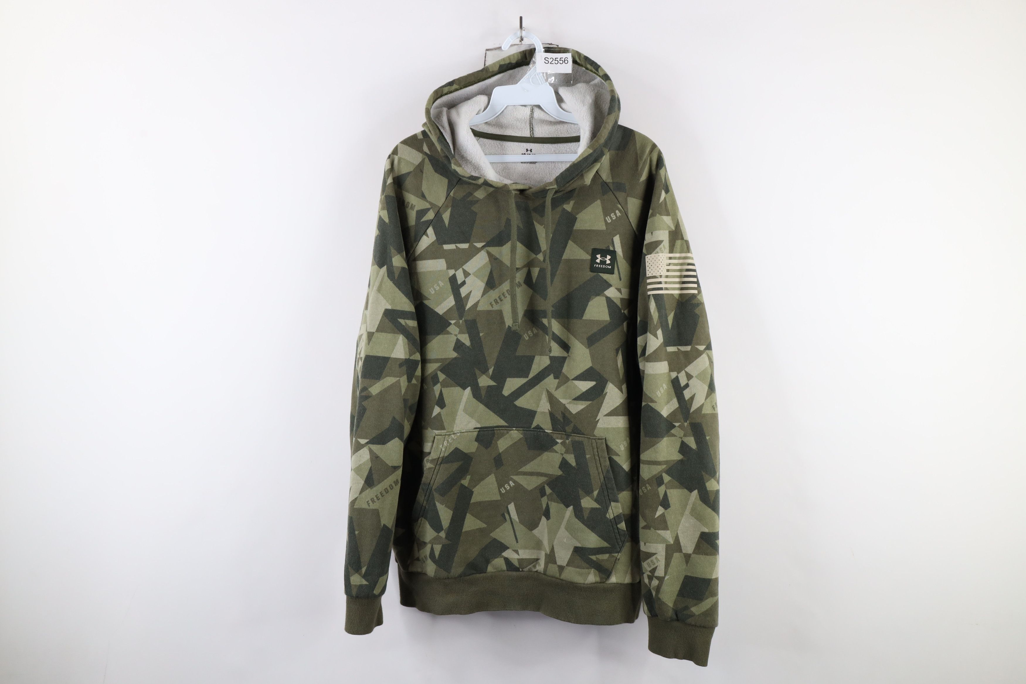 Under Armour × Vintage Under Armour Freedom Flag Camouflage Hoodie Sweatshirt Size US L / EU 52-54 / 3 - 1 Thumbnail