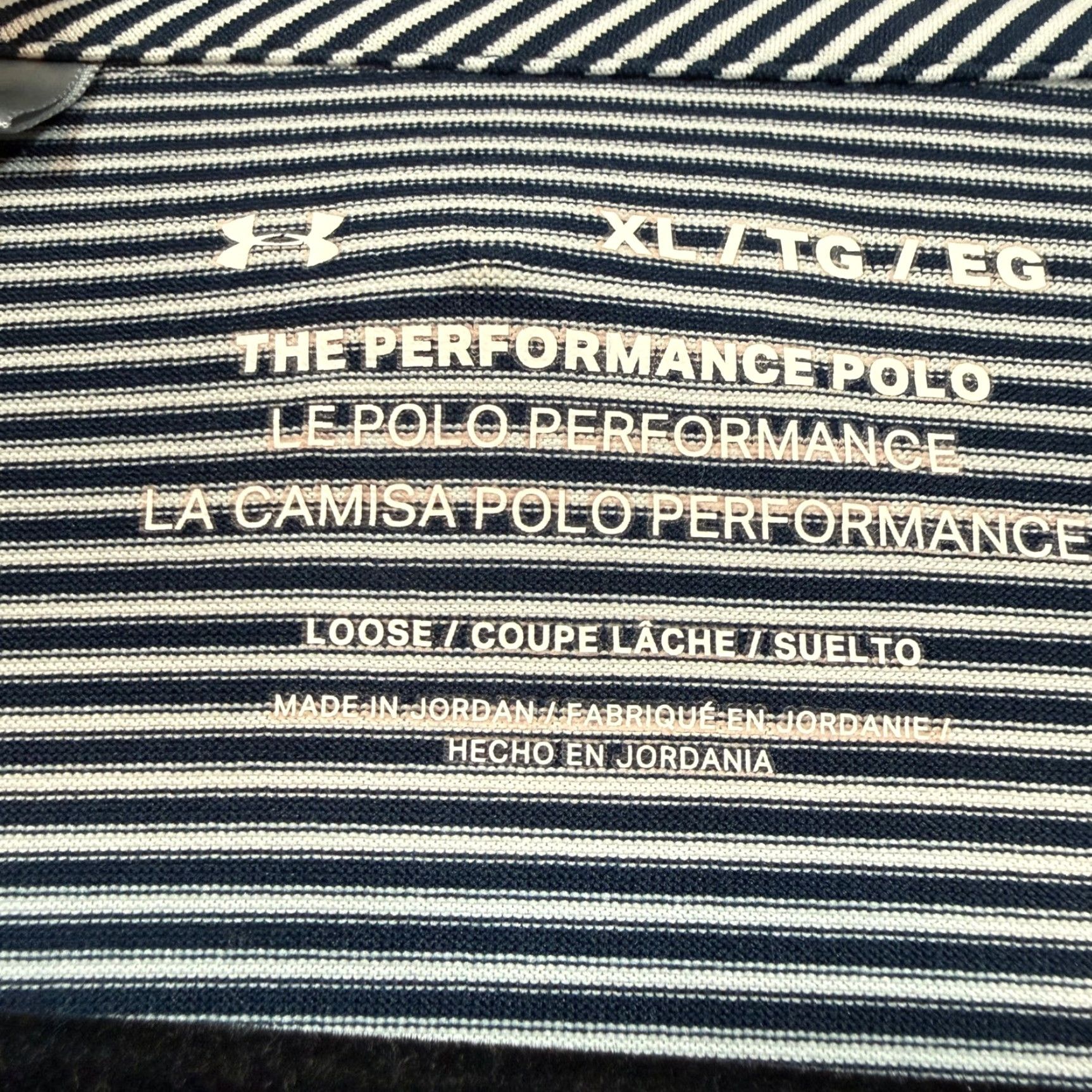 Under Armour Under Armour Performance Polo Shirt Mens XL Navy Striped Short Sleeve Golf Loose Size US XL / EU 56 / 4 - 5 Thumbnail