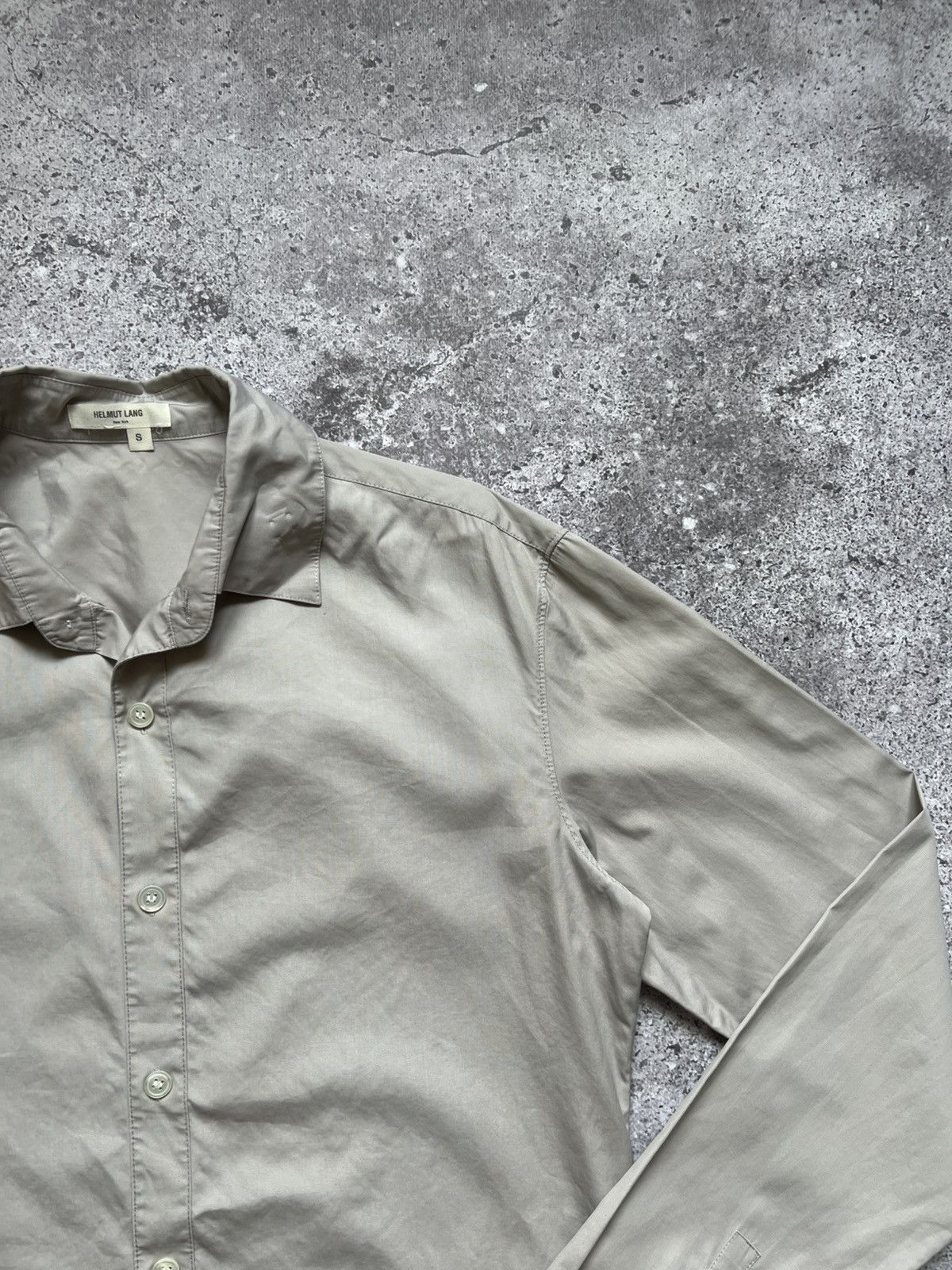 Helmut Lang Helmut Lang Cotton Shirt Button Up Long Sleeve Beige Size US S / EU 44-46 / 1 - 6 Thumbnail