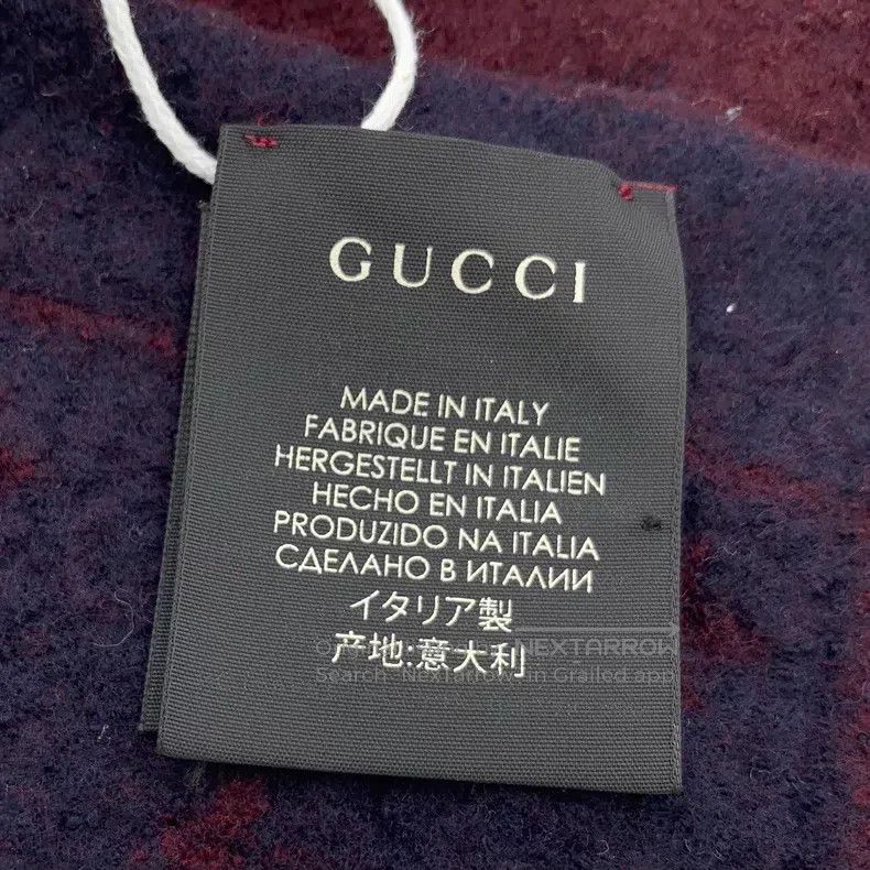Gucci Gucci Burgundy bee full-print woollen scarf Size ONE SIZE - 8 Thumbnail