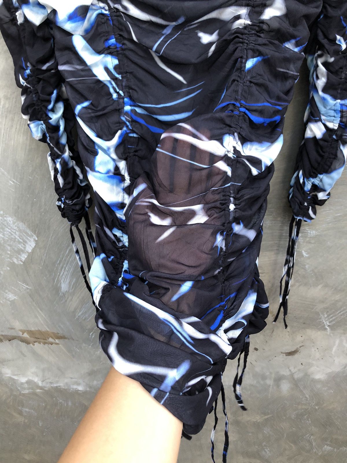 H&M Y2K H&M Mesh Midi Dress Futuristic Pattern Size L / US 10 / IT 46 - 5 Thumbnail