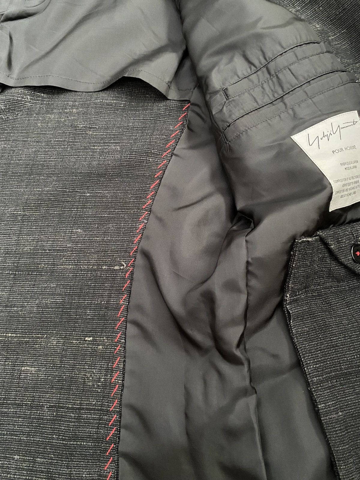 Yohji Yamamoto Yohji Yamamoto Pour Homme "DR.YY" Hand Stitch Jacket SS09 Size 40R - 9 Thumbnail