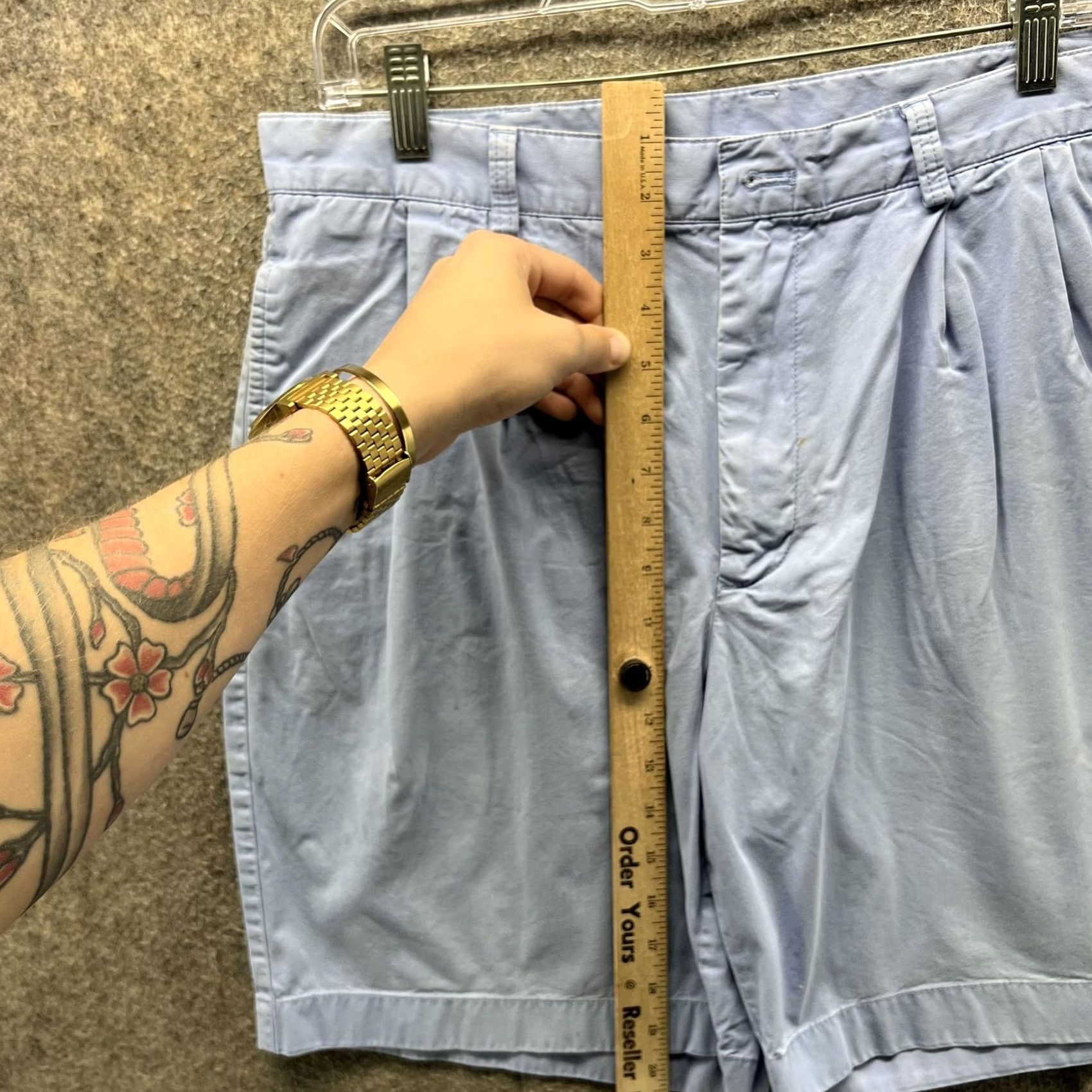 Brooks Brothers Brooks Brothers 346 Shorts Mens 36 Blue Pleated Chino Cotton Casual Summer Size US 36 / EU 52 - 4 Thumbnail