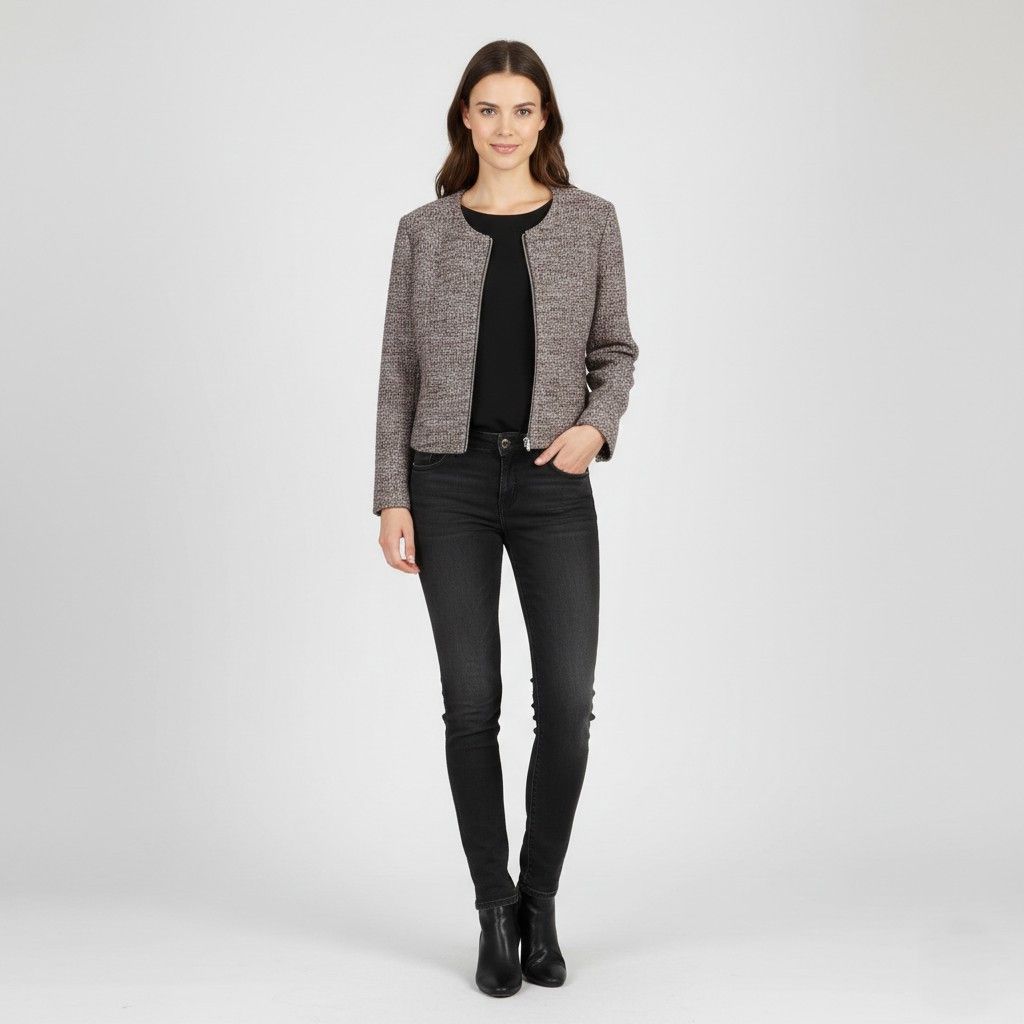 Hugo Boss Hugo Boss Women 8 12 S Jacket Maroon Black Tweed 1418 Size M / US 6-8 / IT 42-44 - 1 Thumbnail