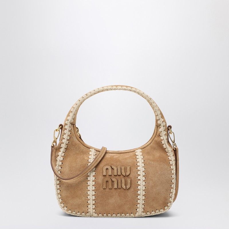 Miu Miu Suede And Crochet Handbag