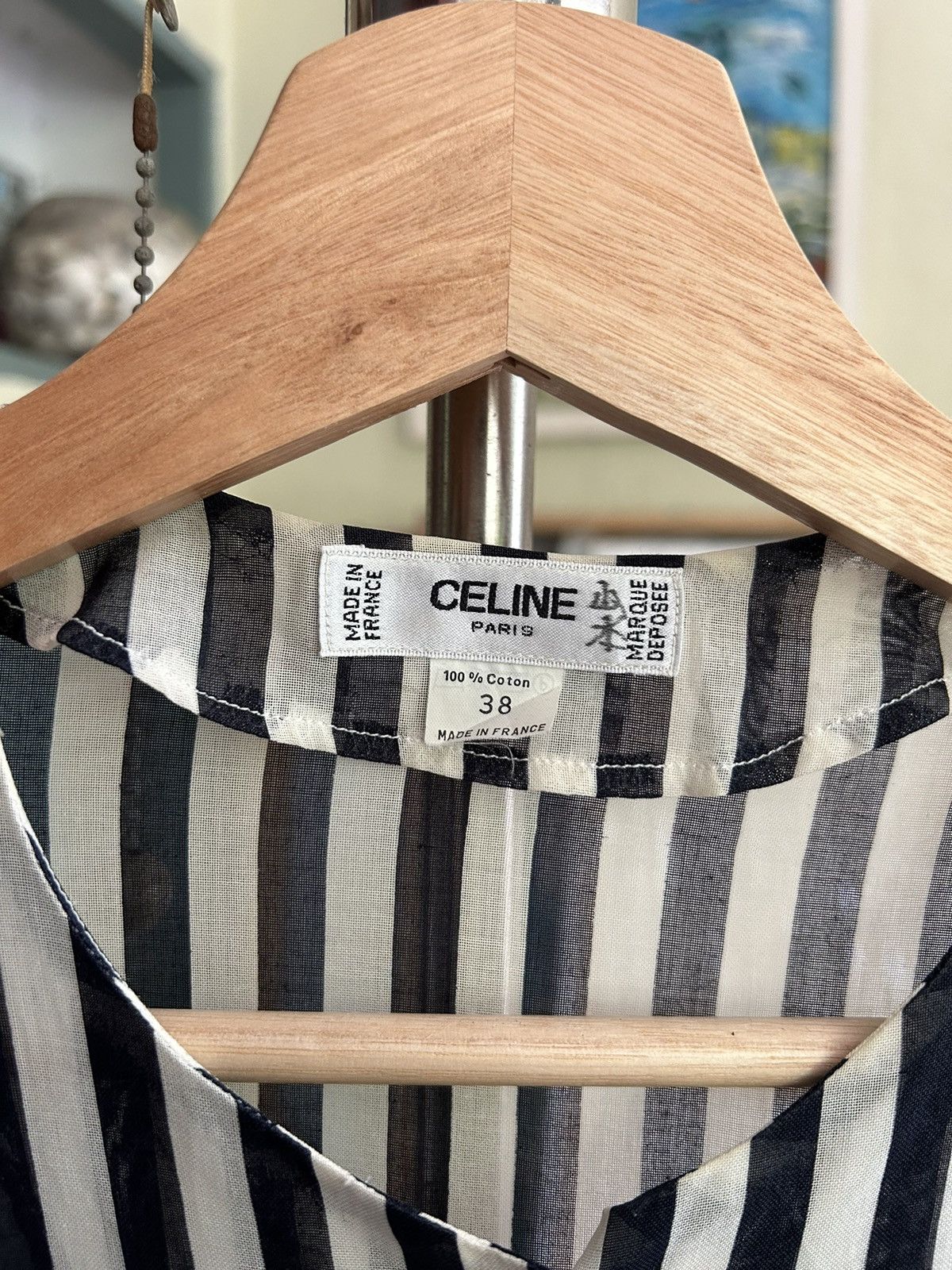 Celine Celine Gold Button Stripe Long Sleeve Size S / US 4 / IT 40 - 17 Thumbnail