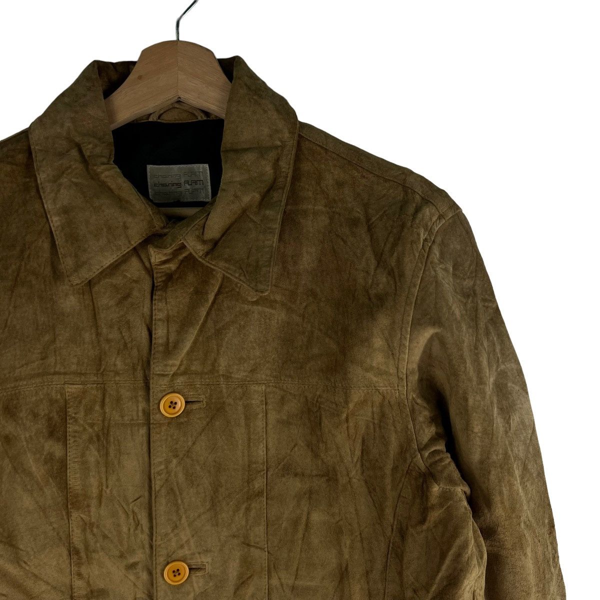 Vintage 🔥90’s Leather Shirt Jacket Work Charing Flam Issey Miyake Size US L / EU 52-54 / 3 - 6 Thumbnail