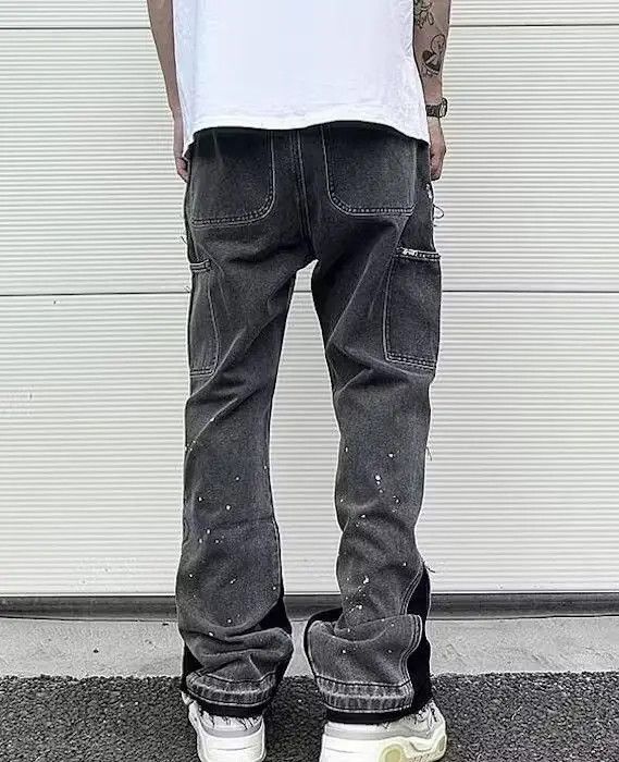 Japanese Brand Black Color Graffiti Flared Denim Pant Size US 32 / EU 48 - 6 Thumbnail