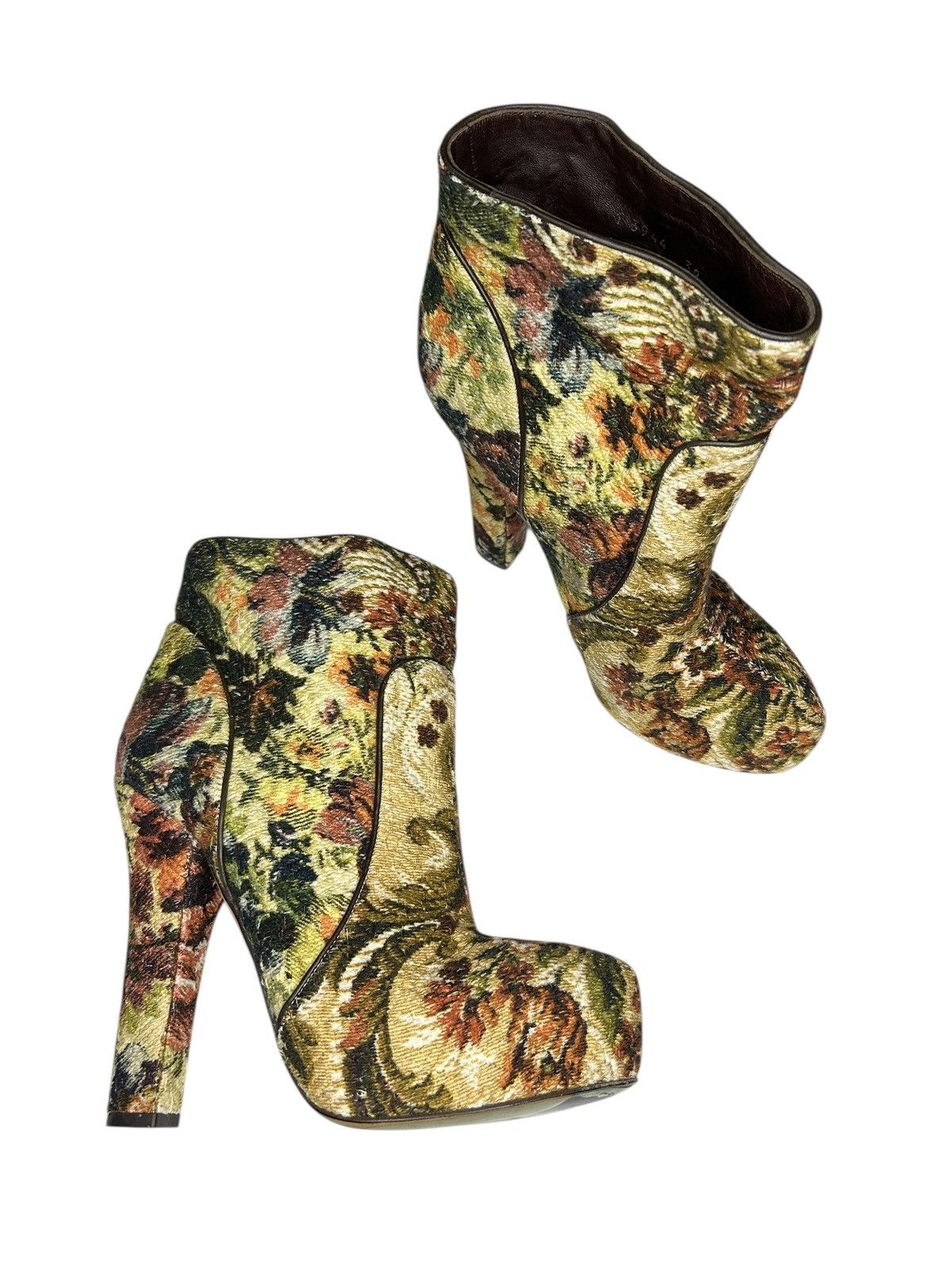 Dolce & Gabbana Floral Tapestry Boots Size US 9 / IT 39 - 1 Thumbnail