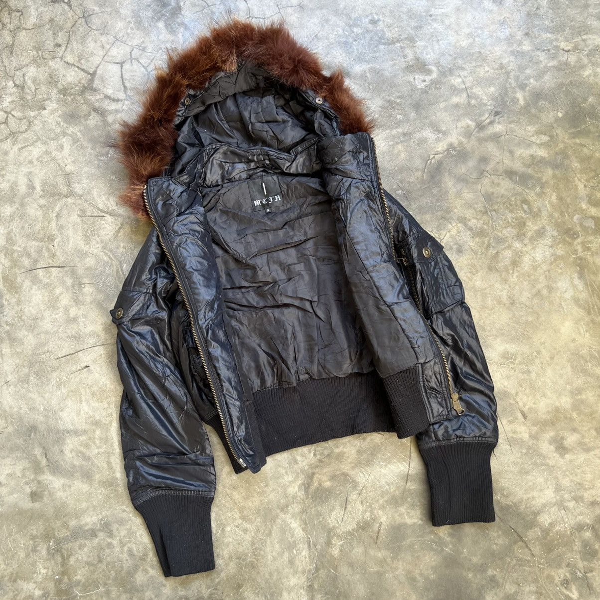 14th Addiction 2000’s M’C J’A Vkei Style Nylon Multi Pocket Fur Jacket Size US S / EU 44-46 / 1 - 2 Thumbnail