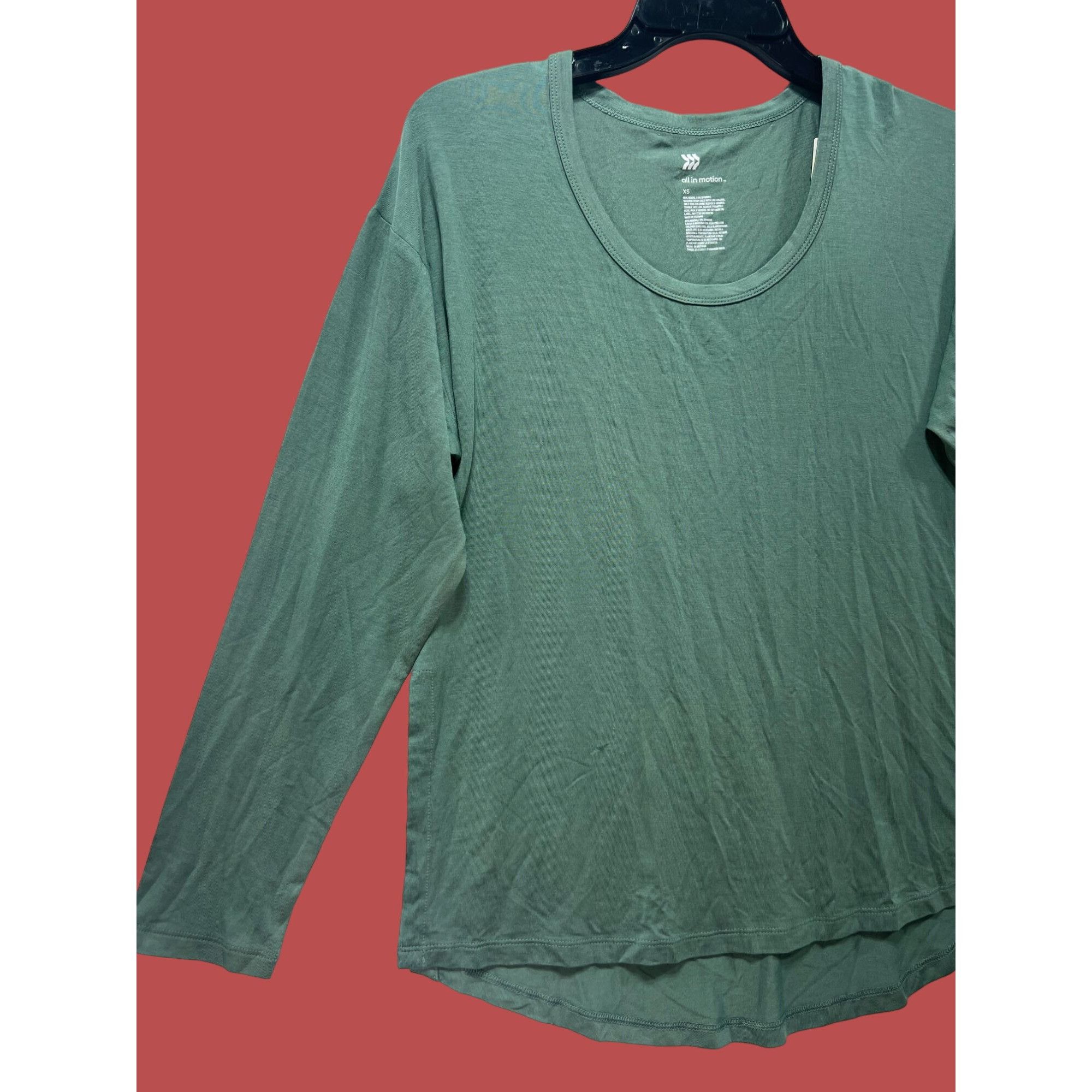 Other All In Motion - Women's Side Slit Long Sleeve Top - Green - Size XS / US 0-2 / IT 36-38 - 14 Thumbnail