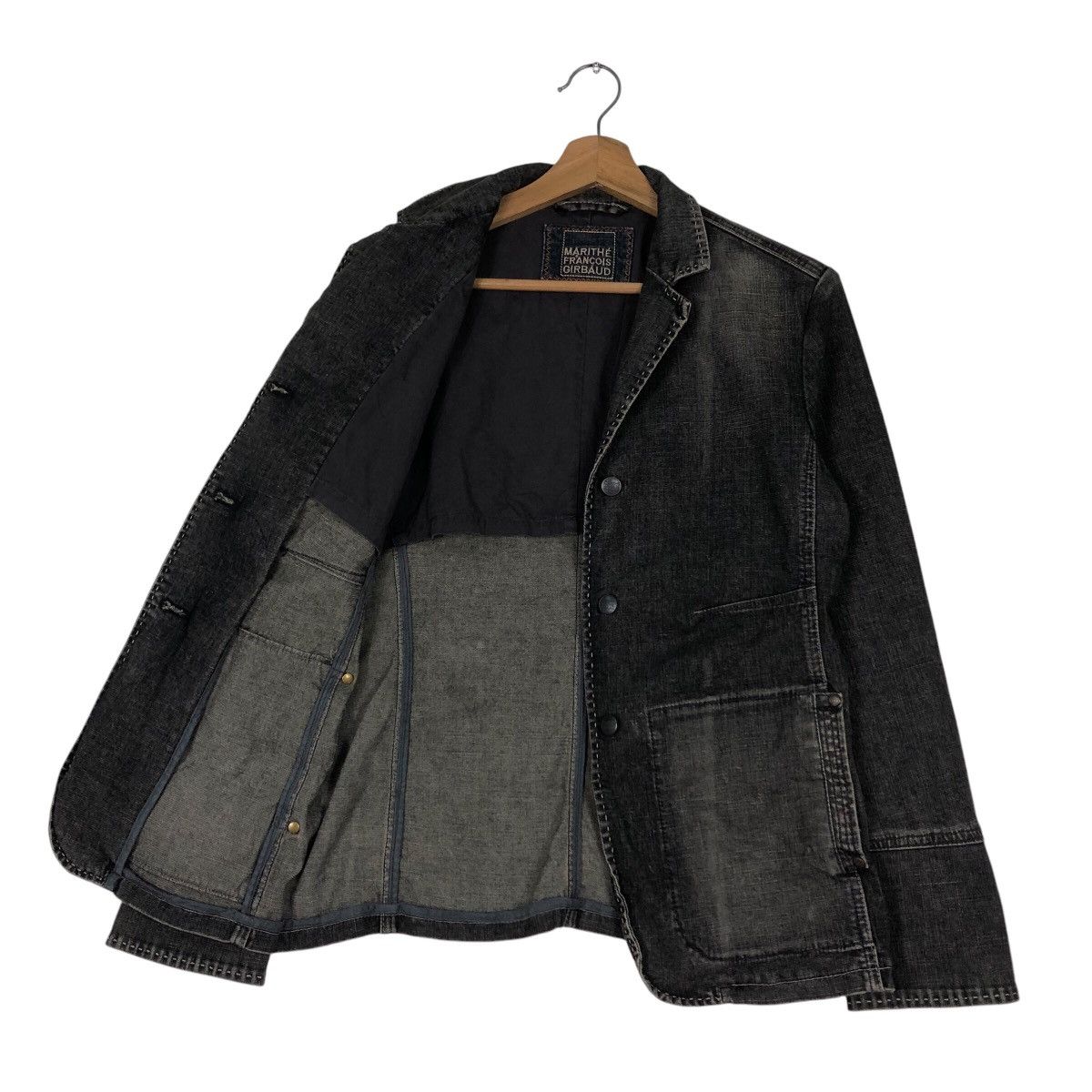 Marithe + Francois Girbaud 📌Cropped Chore Biker Jacket Denim Marithe Francois Girbaud Size US M / EU 48-50 / 2 - 12 Thumbnail