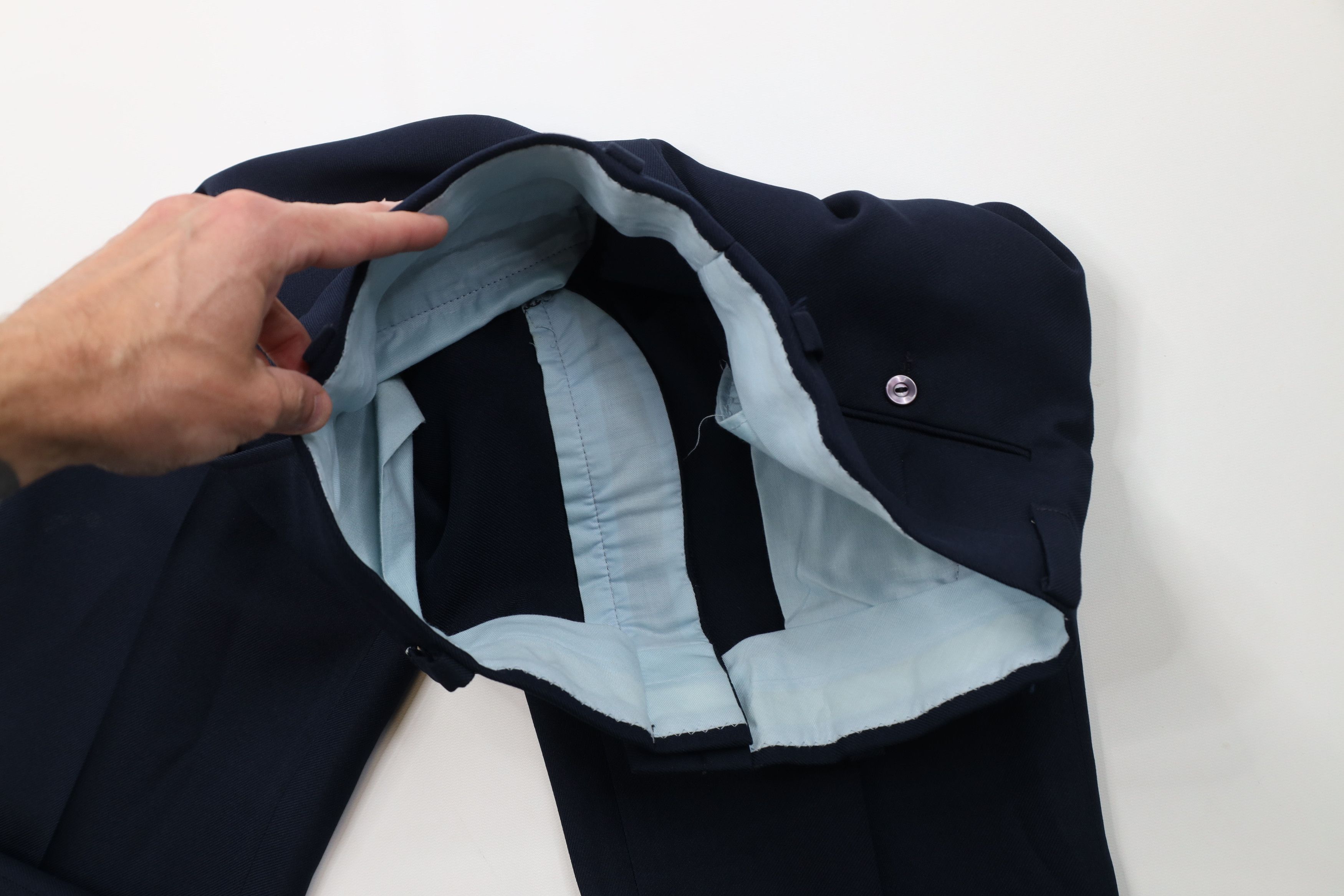 Vintage Vintage 70s Streetwear Wide Leg Chino Pants Navy Blue USA Size US 32 / EU 48 - 11 Thumbnail