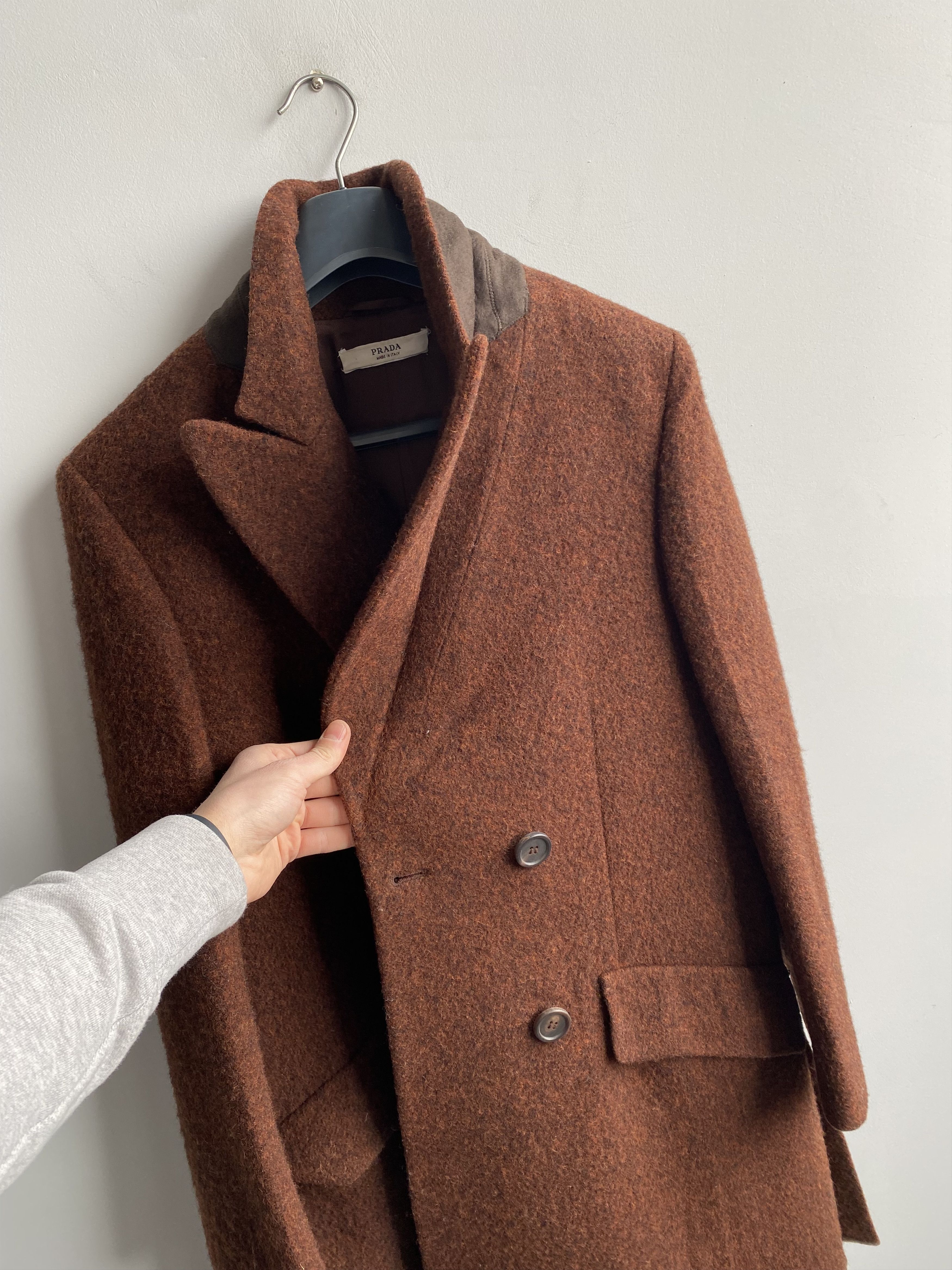 Prada PRADA Women’s Lana Wool Oversized Coat Size 42 Size M / US 6-8 / IT 42-44 - 10 Thumbnail