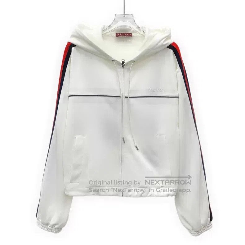 Gucci Gucci White logo letter embroidery side stripe hooded draw Size US M / EU 48-50 / 2 - 1 Thumbnail