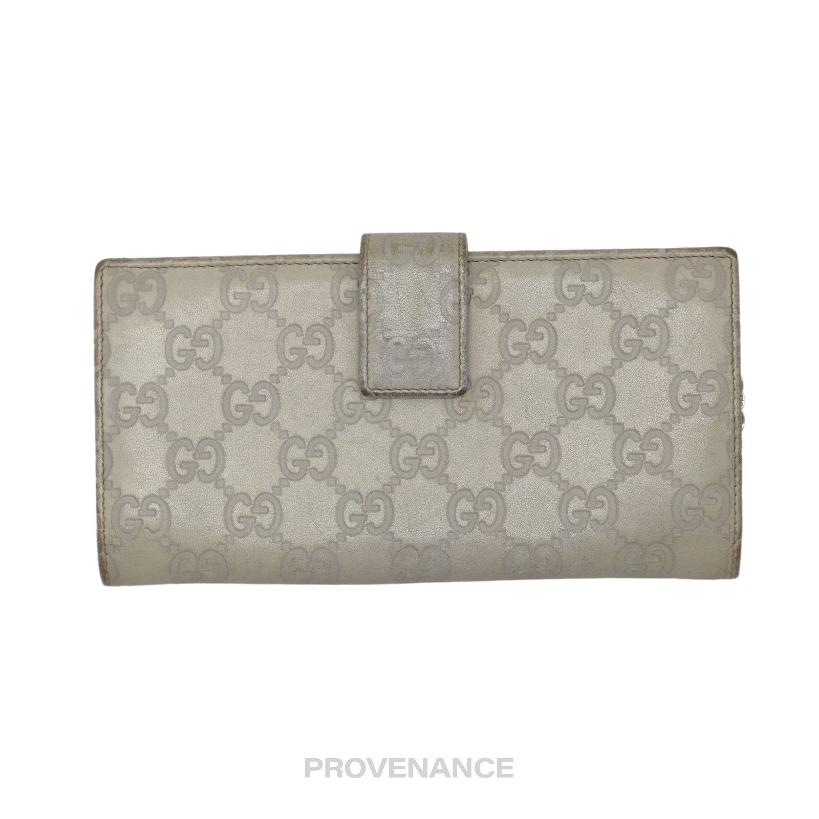 image of Gucci Long Wallet - GG Guccisima Chalk Leather in Pink, Women's