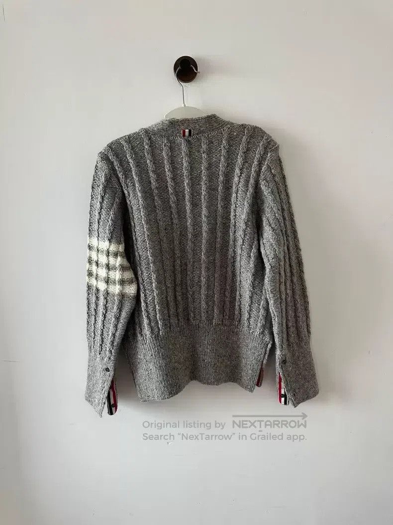 Thom Browne Thom Browne Gray twisted wool cardigan Size US M / EU 48-50 / 2 - 2 Thumbnail