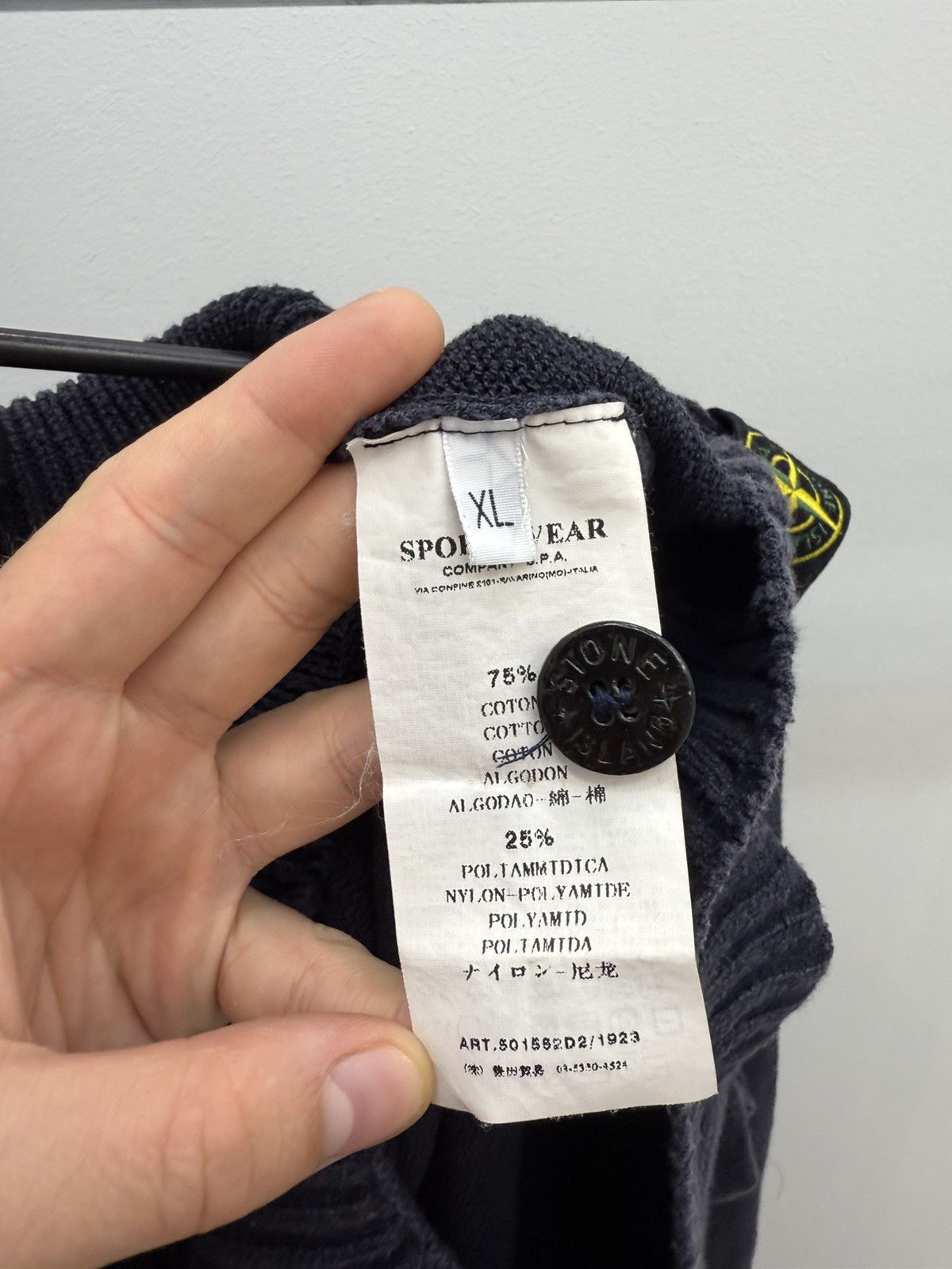 Stone Island Vintage Stone Island Shoelder Badge Knit Cotton Zip Sweater Size US XL / EU 56 / 4 - 8 Thumbnail