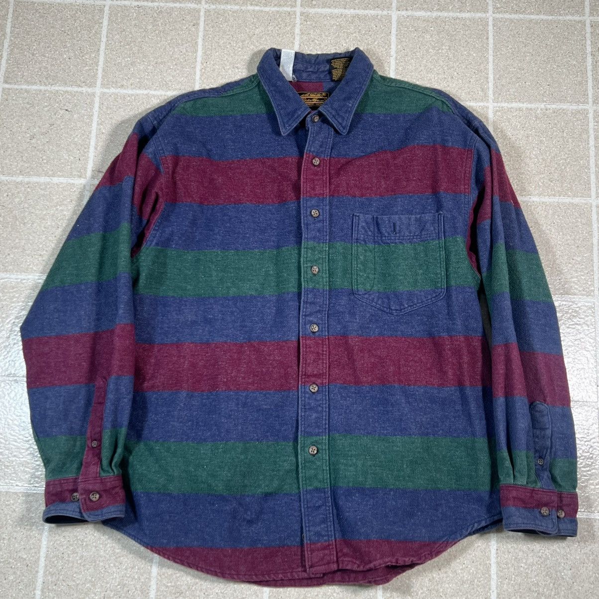 Eddie Bauer Vintage Eddie Bauer Heavyweight Flannel Striped Made In USA Size US XL / EU 56 / 4 - 1 Thumbnail
