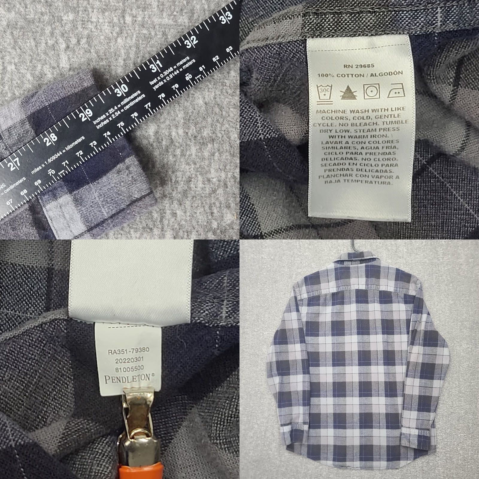 Pendleton Pendleton Mason Cotton Flannel Shirt Mens M Long Sleeve Plaid Button Down Blue Gray Size US M / EU 48-50 / 2 - 8 Thumbnail