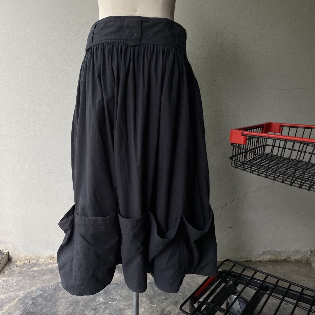Issey Miyake Issey Miyake Black Skirt with Gathered Pocket Hem Detail Size 33" - 2 Thumbnail