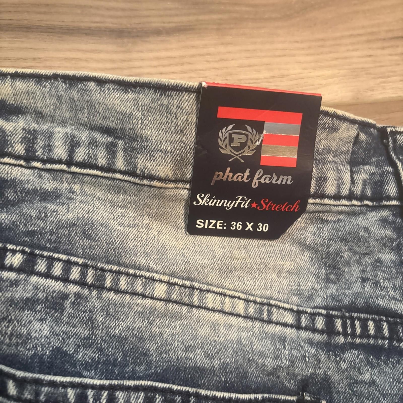 Phat Farm Phat Farm Jeans Slim Skinny Stretch Retro Moto NWT 36X30 Size 36" / US 14 / IT 50 - 9 Thumbnail