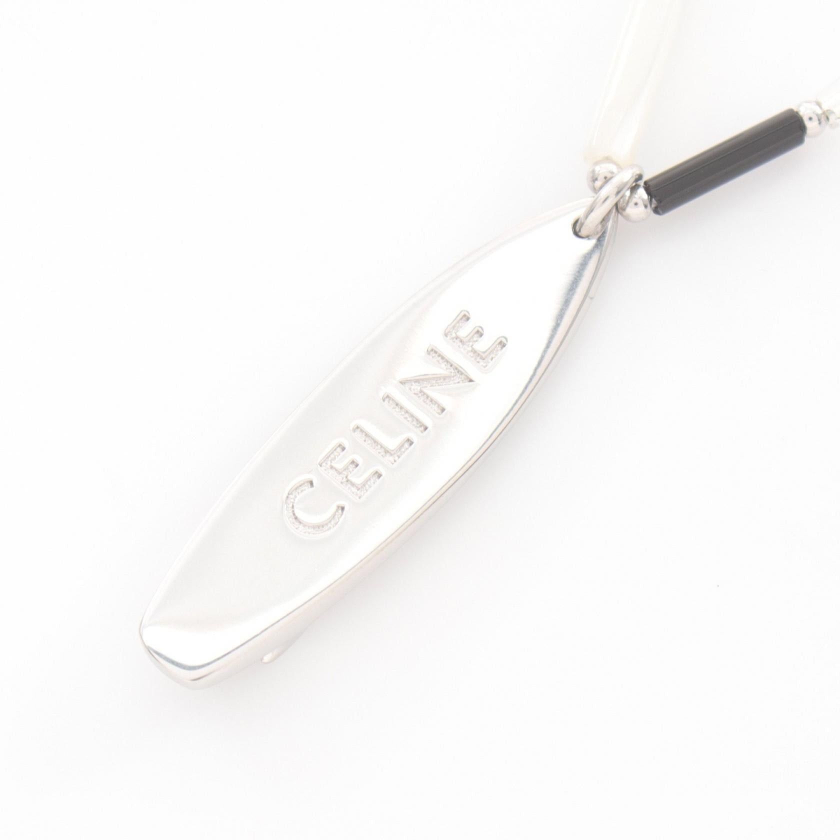 Celine Celine Monochrome Surf Necklace Stainless Steel Silver Black White Size ONE SIZE - 1 Thumbnail