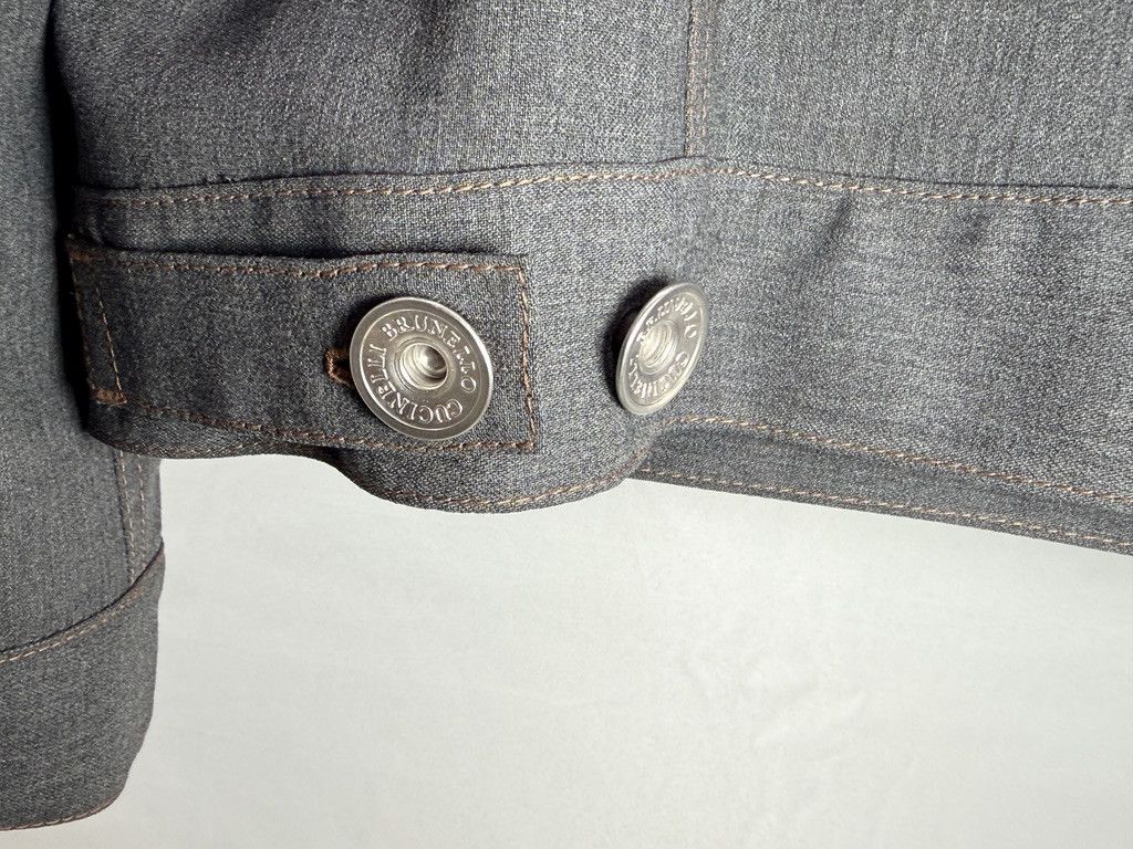 Brunello Cucinelli BRUNELLO CUCINELLI Wool Denim Bomber Grey Jacket Size US M / EU 48-50 / 2 - 13 Thumbnail