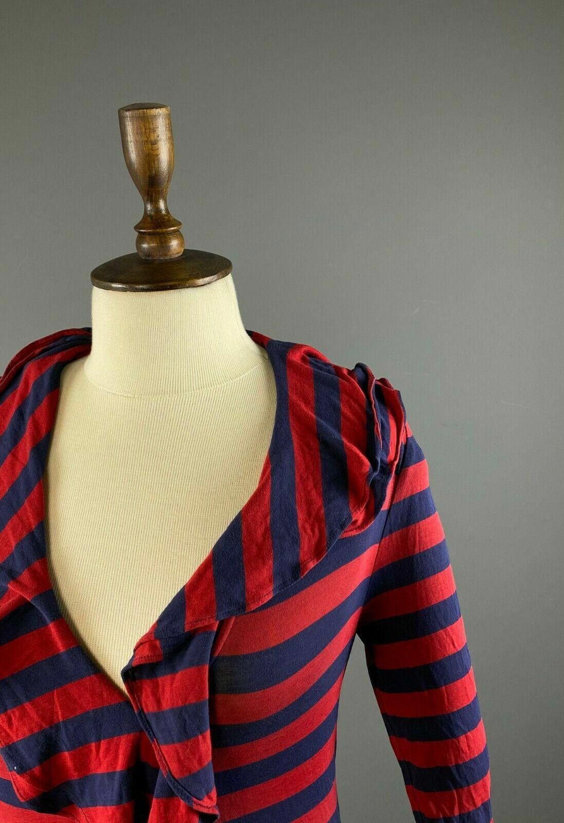 Polo Ralph Lauren Ralph Lauren Blue Red Stripe Long Sleeve V-Neck Dress Size S Size S / US 4 / IT 40 - 4 Thumbnail