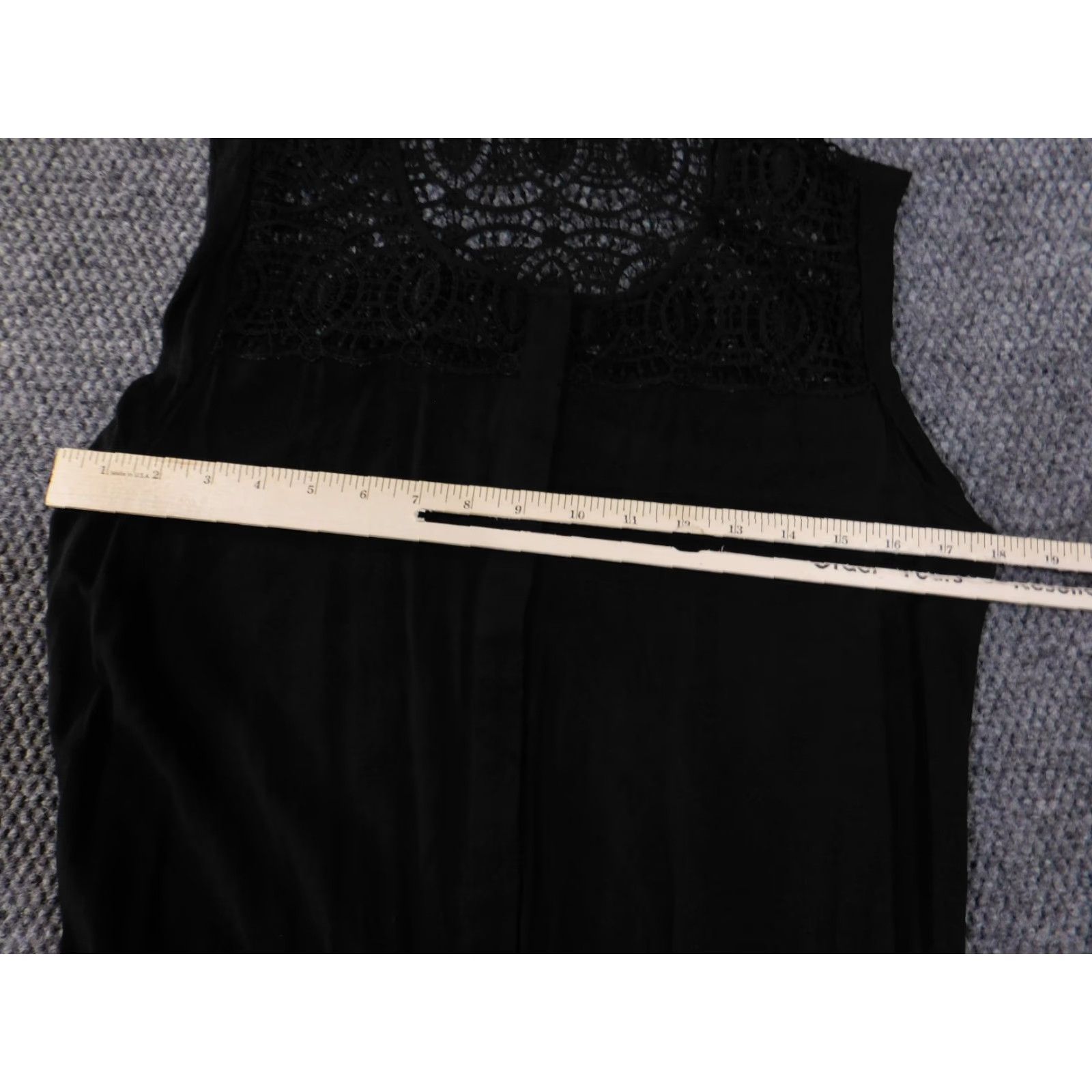 Loft Ann Taylor LOFT Romper Womens S Black Lace Sleeveless Round Neck Casual Knit Modal One-Piece Stretch Classic Regular Size 28" / US 6 / IT 42 - 4 Thumbnail