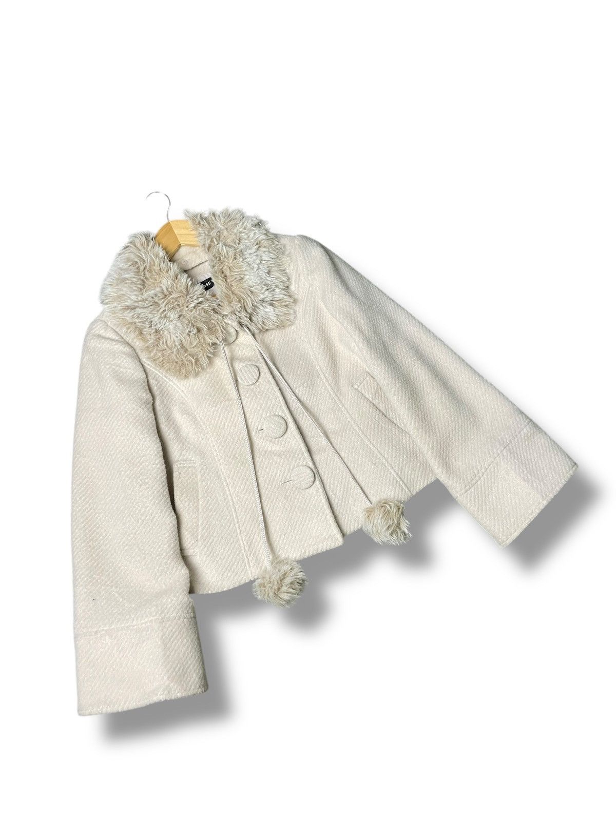 Japanese Brand × Vintage L’EST ROSE Faux Fur Collar Crop Coat (78) Size XXS / US 00 / IT 34 - 3 Thumbnail