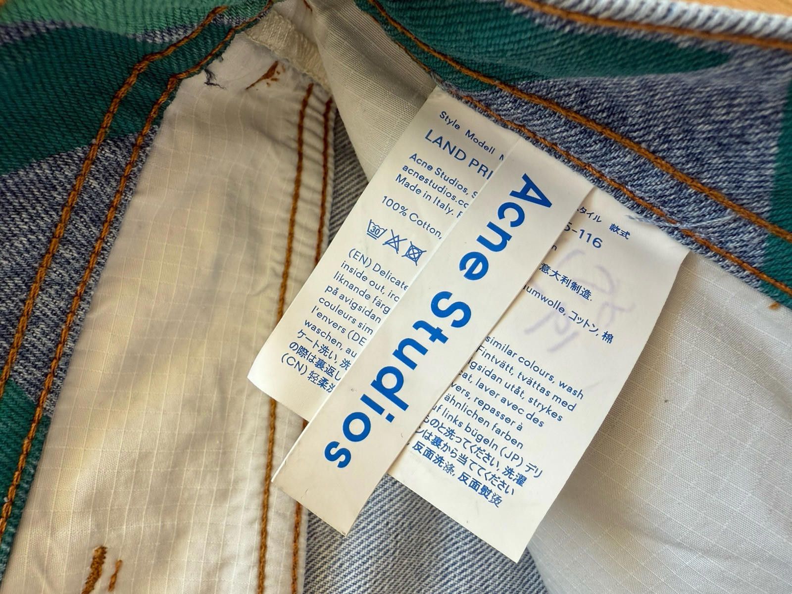 Acne Studios Acne Studios Land Print Jeans - Trendy Geometric Pattern Size US 30 / EU 46 - 4 Thumbnail