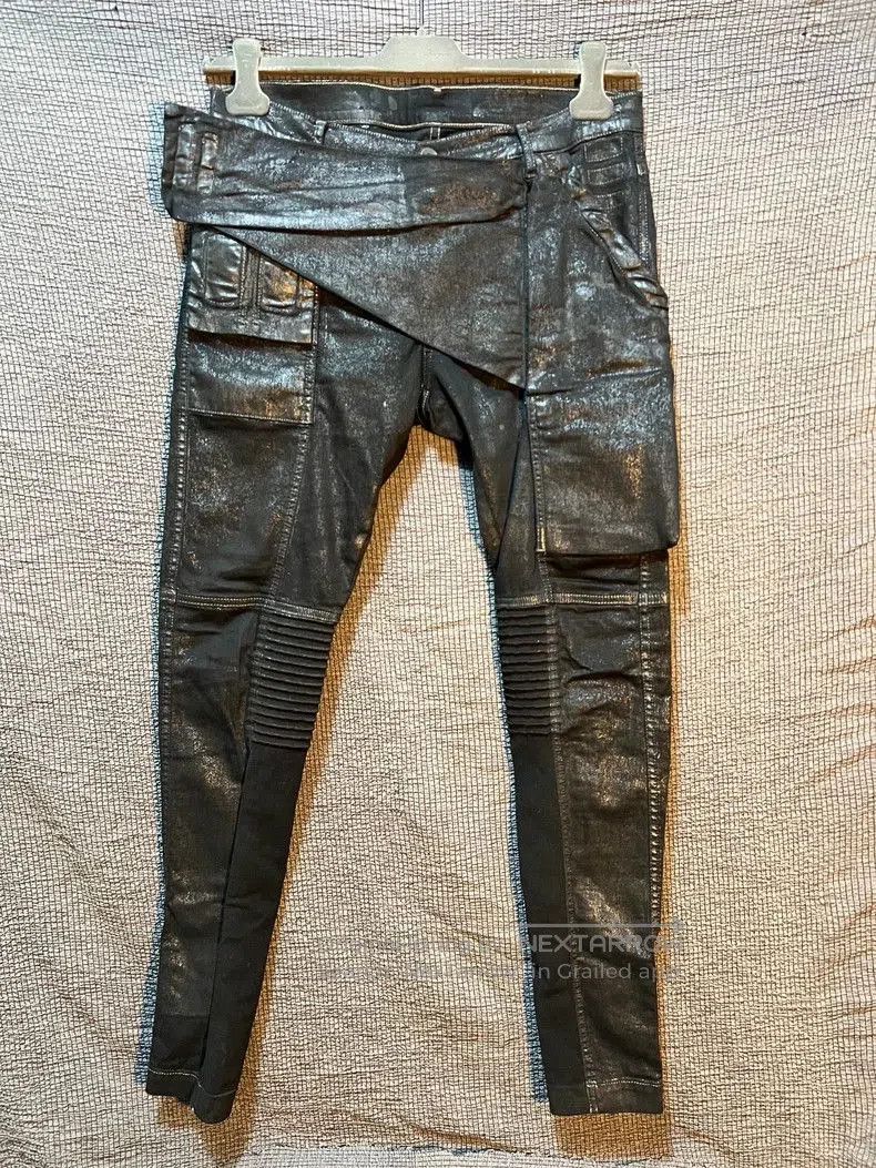 Rick Owens rare thick waxed bike jeans . Size US 31 - 1 Thumbnail
