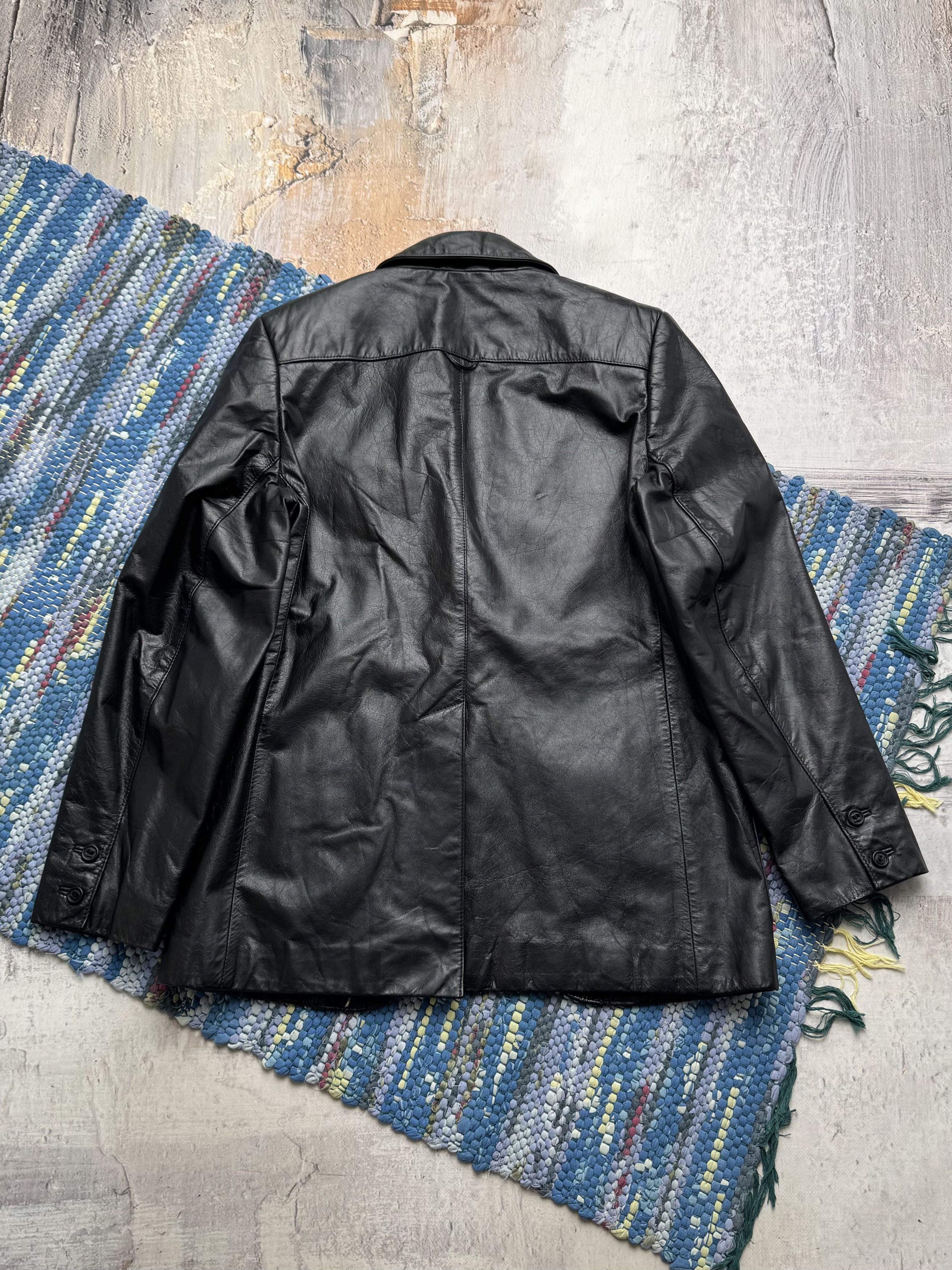 Vintage Vintage Genuine Leather Blazer Jacket Tailored Button Front Size M / US 6-8 / IT 42-44 - 9 Thumbnail