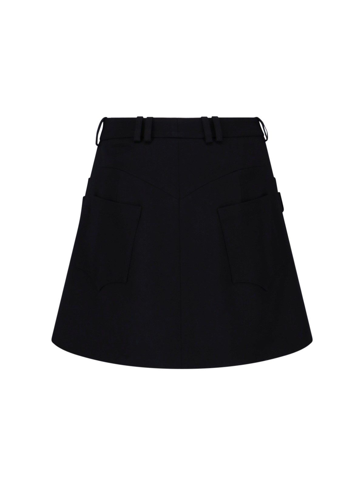 Balmain o1s1wg110825 Wool Mini Skirt in Black Size 30" / US 8 / IT 44 - 2 Thumbnail