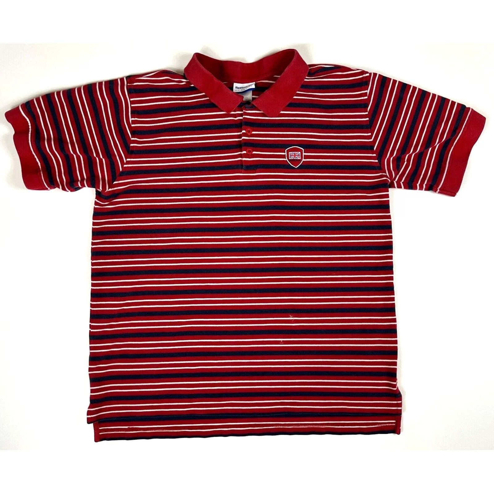 Reebok VINTAGE Reebok Polo Shirt Striped XL Men’s Polo Shirt Red 90s Classic Embroidered Logo Sports Shirt Mens Size US XL / EU 56 / 4 - 2 Thumbnail