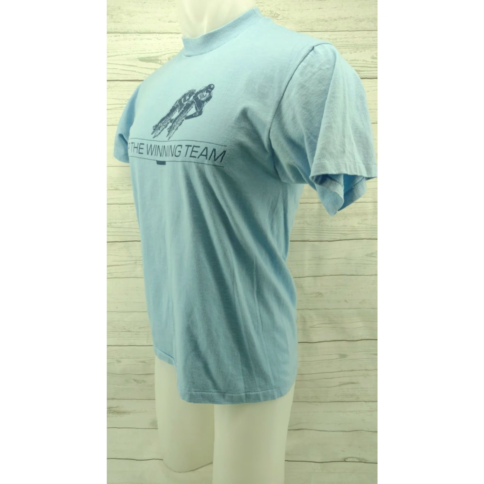 Hanes VINTAGE HP The Winning Team Blue Single Stitch Shirt Large Mens Size US L / EU 52-54 / 3 - 3 Thumbnail