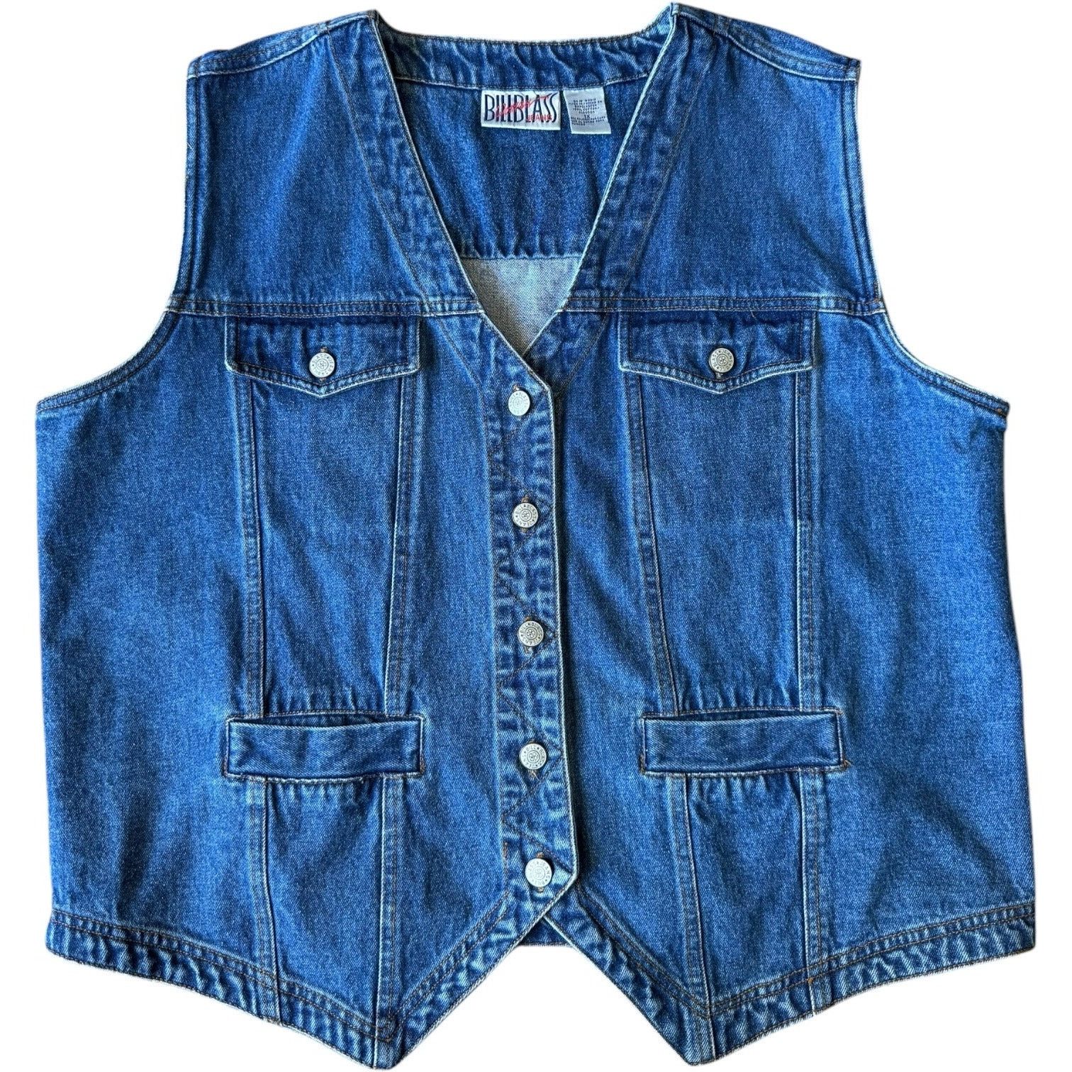 Vintage Vintage Bill Bass jean blue denim vest 1X Size XL / US 12-14 / IT 48-50 - 1 Thumbnail
