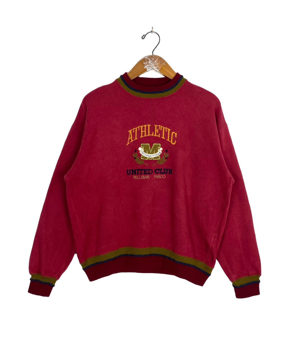 Vtg Millibar Parco Embroidery Big Logo Sweatshirt Italy