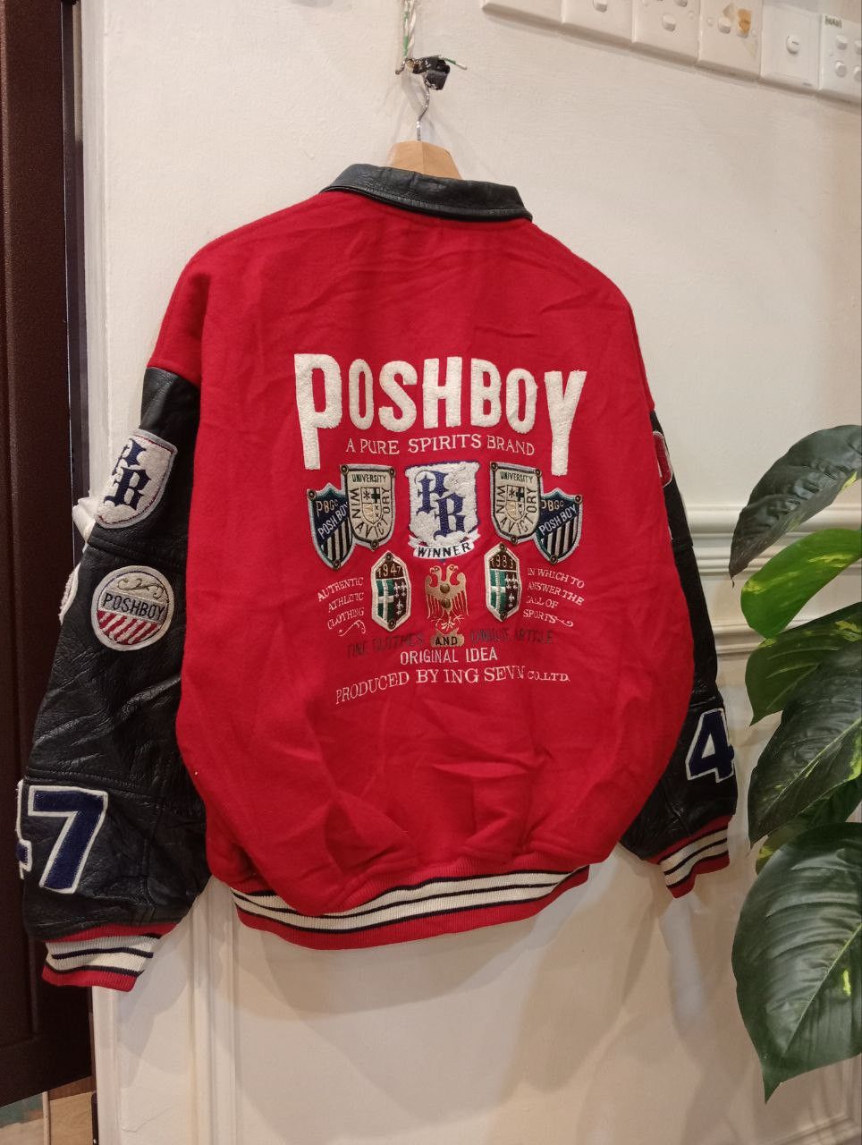 Japanese Brand VINTAGE POSHBOY PATCHES VARSITY JACKET Size US L / EU 52-54 / 3 - 12 Thumbnail