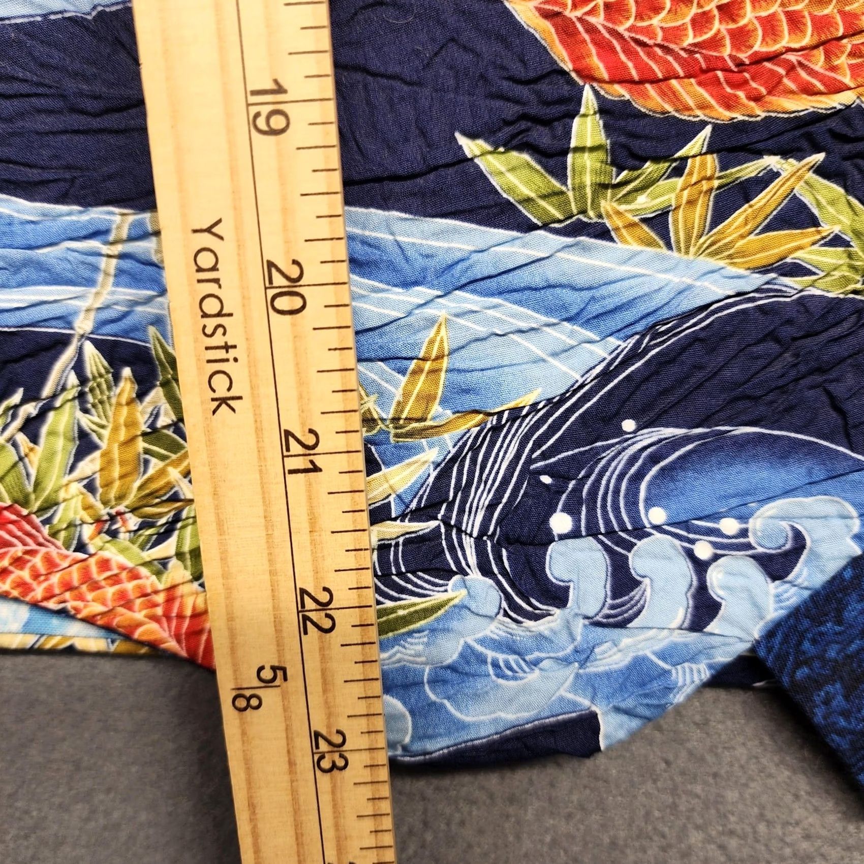 Vintage Koi Fish Waves Vest Mens XL Blue Japanese Print Open Front Lined Bamboo Handmade Size US XL / EU 56 / 4 - 4 Thumbnail