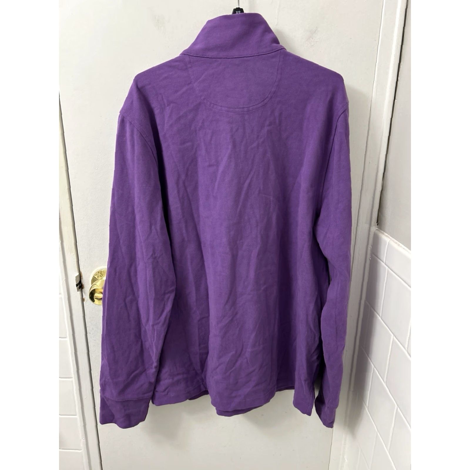 Brooks Brothers Brooks Brothers 1/4 Zip Mens Medium Purple Cotton Pullover Sweatshirt L/S Shirt Pullover Size US M / EU 48-50 / 2 - 7 Thumbnail