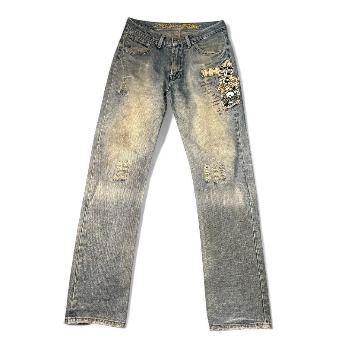 Affliction 🔥 Archival Urban Tribe Distressed Thrashed Punk Jeans Size US 30 / EU 46 - 2 Thumbnail