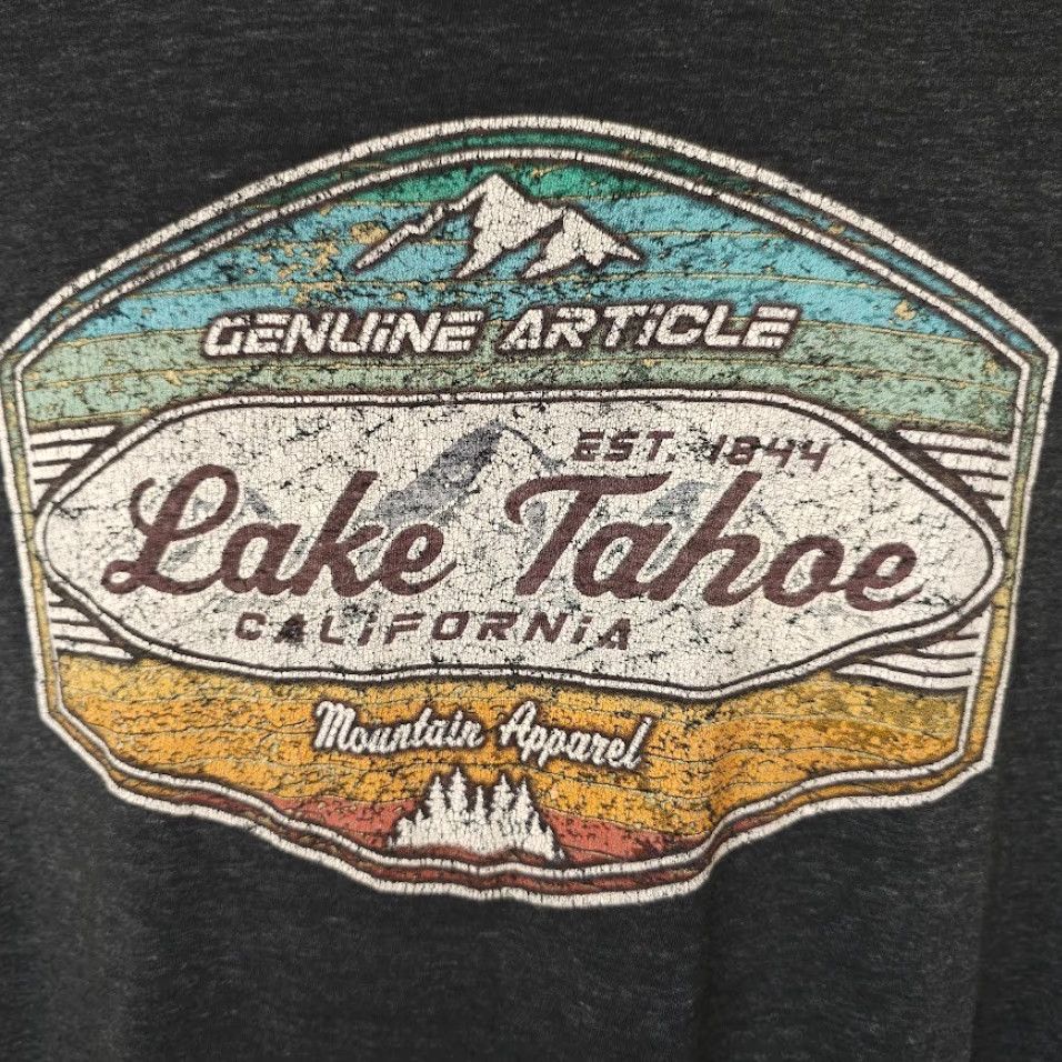 Vintage Lake Tahoe T Shirt Mens 2XL Gray California Travel Destination Tee Size US XXL / EU 58 / 5 - 3 Thumbnail